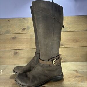 merrell captiva womens size 9.5 shoes brown leather tall buckle riding boots